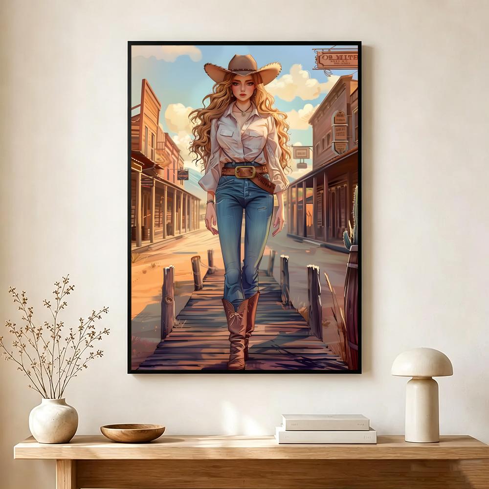 Vintage Cowgirl Theme Poster M - Vintage Collectible Posters ulasan dan harga