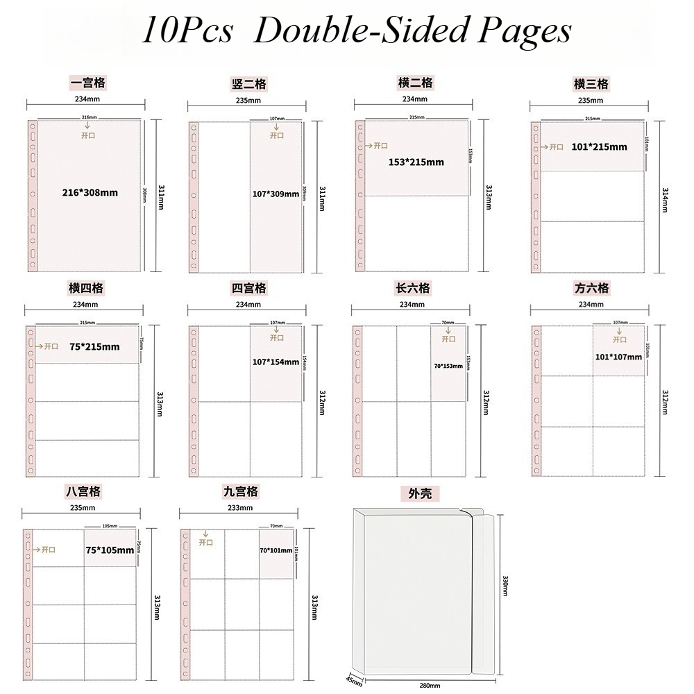 10Pcs A4 Double Sided Photo Sl - Polaroid Photo Album ulasan dan harga
