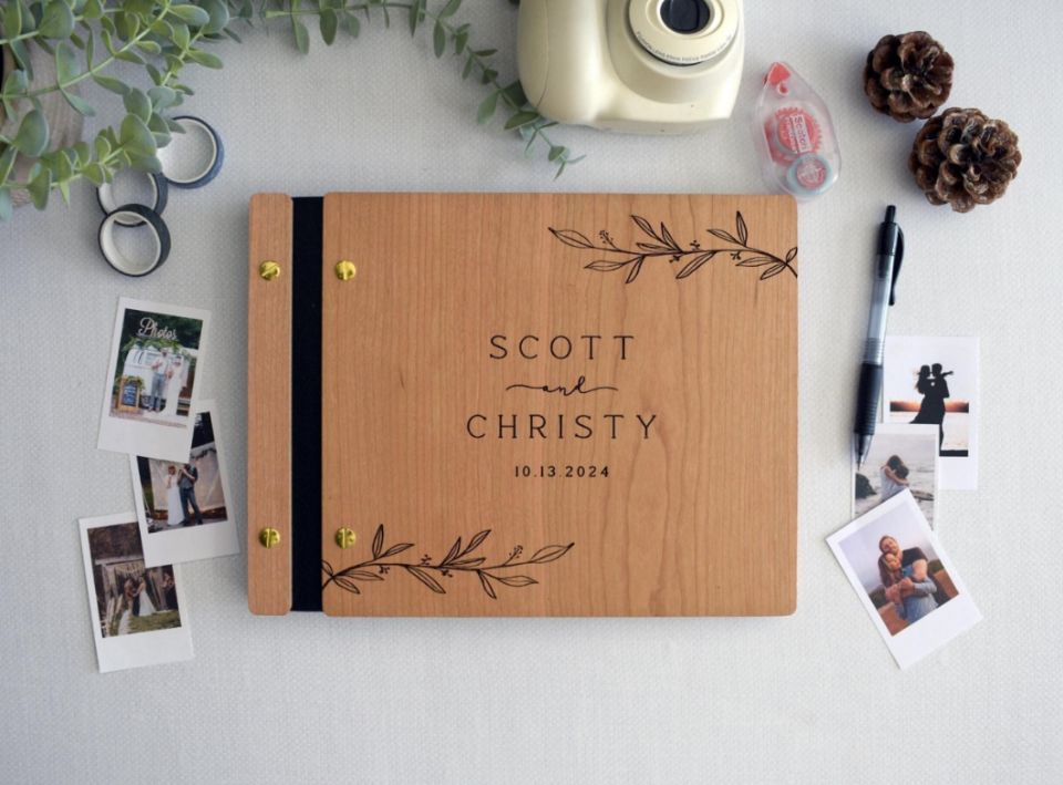 Wooden Wedding Guest Book Phot - Polaroid Photo Album ulasan dan harga