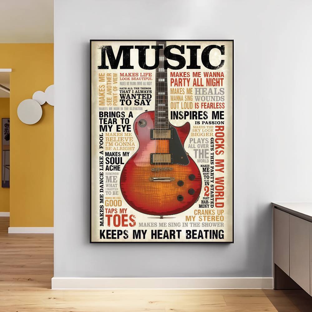 Guitar Collection Self-adhesiv - Vintage Collectible Posters ulasan dan harga