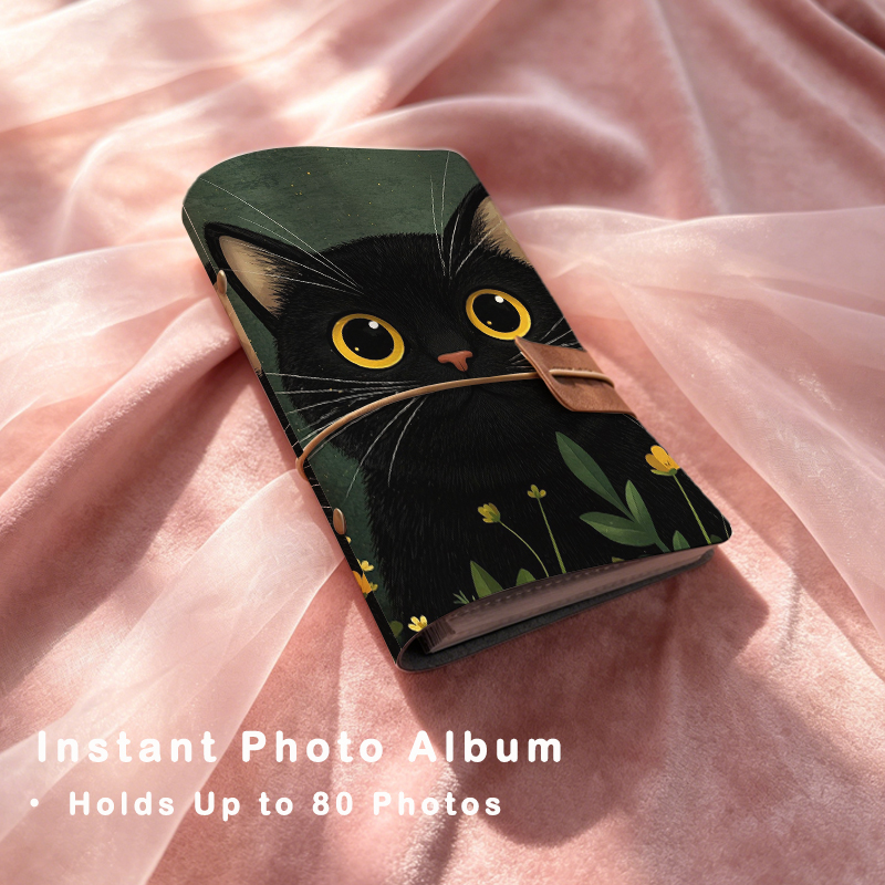Cute Black Cat Printed 6-Ring  - Polaroid Photo Album ulasan dan harga