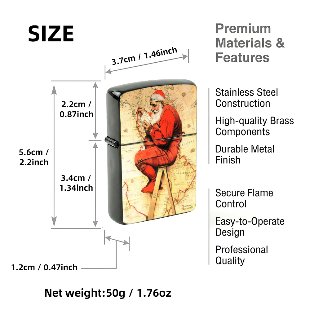 Vintage Flip Top Lighter light - Vintage Collectible Santa ulasan dan harga