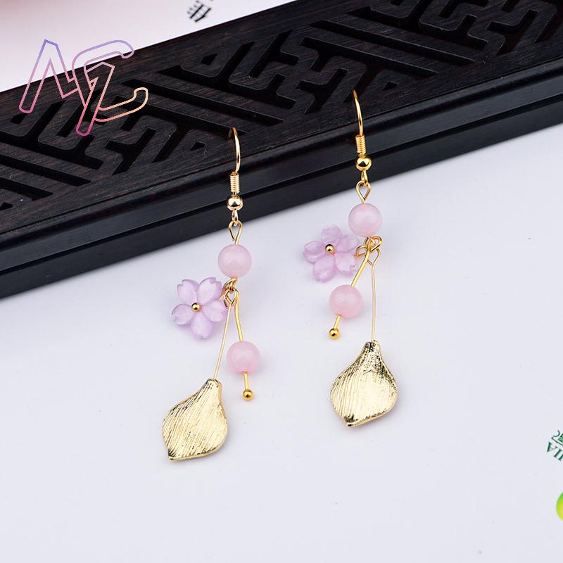 Pink Natural Jade Flower Earri - Vintage Collectibles For Sale ulasan dan harga