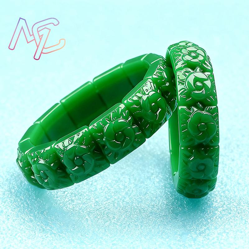 Real Jade Flower Bracelet Bang - Vintage Collectibles For Sale ulasan dan harga