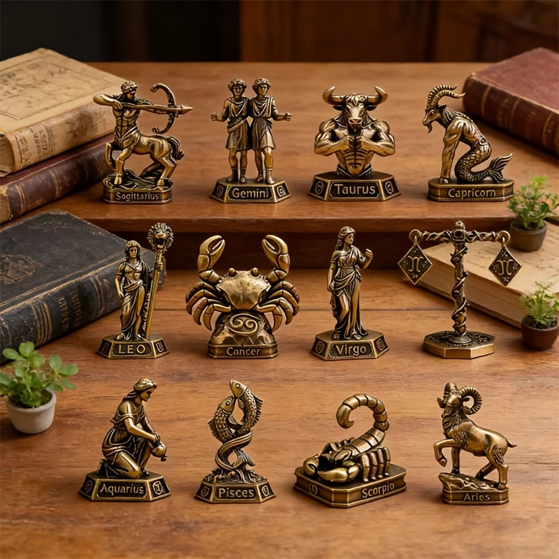 Handmade Brass Zodiac Ornament - Vintage Collectible Furniture ulasan dan harga