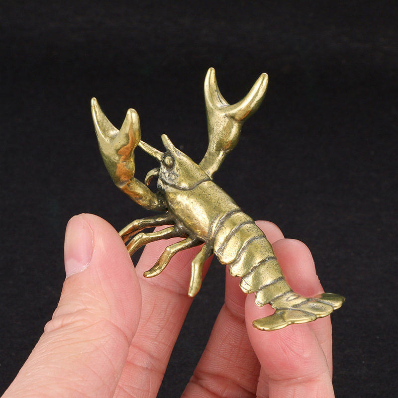 【F】Solid Brass Crayfish Orname - Vintage Collectible Furniture ulasan dan harga