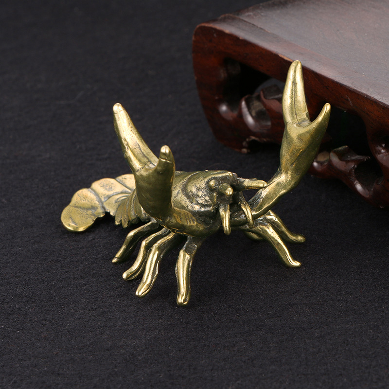 【F】Solid Brass Crayfish Orname - Vintage Collectible Furniture ulasan dan harga